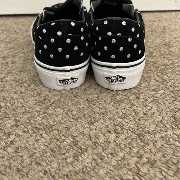 Vans Black and White Dot Slip-On Sneakers - Picture 5 of 8